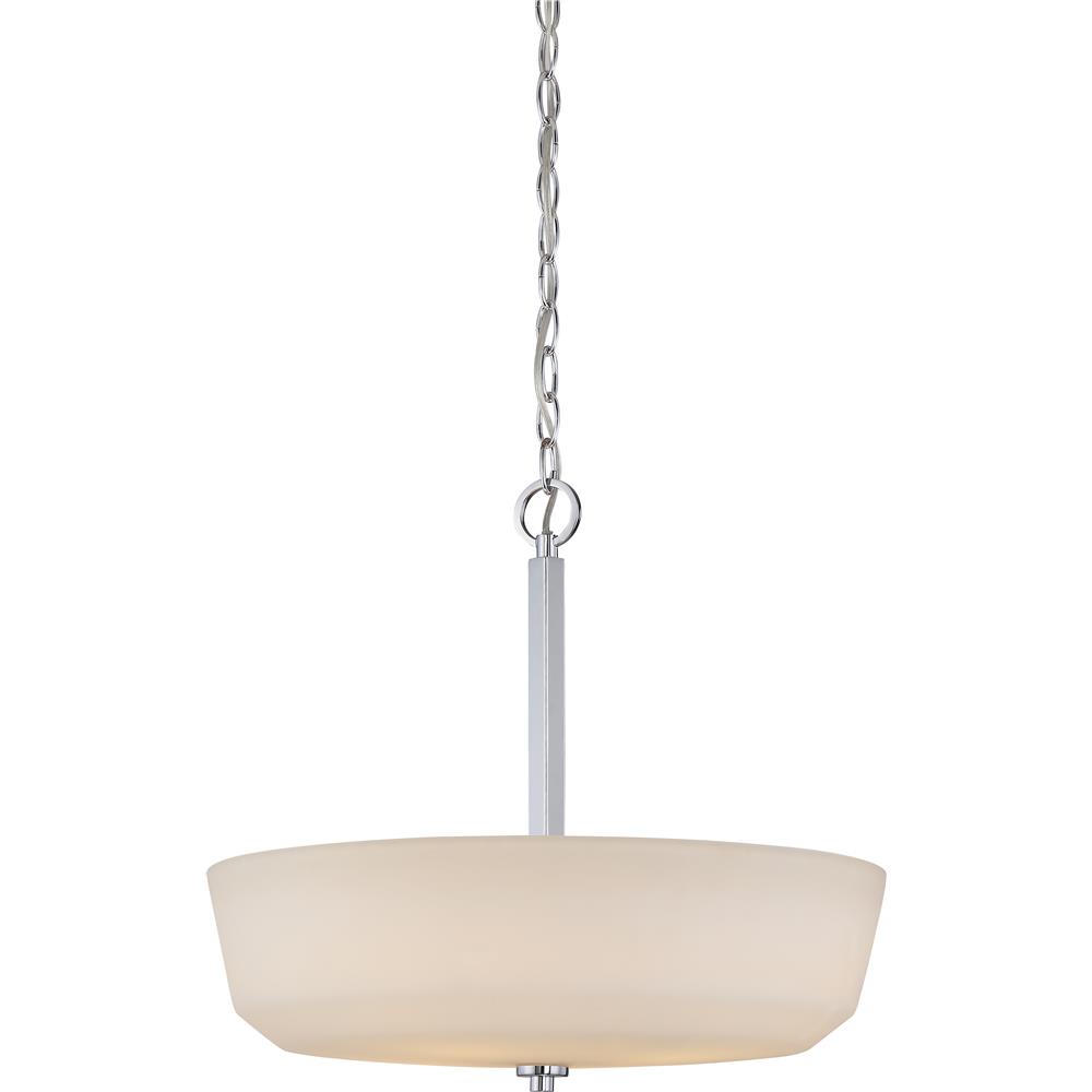 Nuvo Lighting 60/5807  Willow - 4 Light Pendant with White Glass in Polished Nickel Finish
